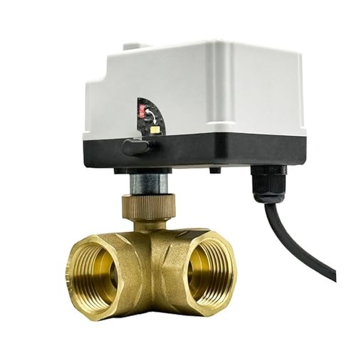 Válvula de bola motorizada de 3 vías DN15 de dos controles con interruptor manual de AC220V 6