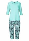 Buffalo Damen Capri-Pyjama, Mint-gemustert, 40-42