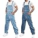 LGHLMCL Men's Denim Bib Overalls Fashion Work Coveralls Relaxed Fit Jean Jumpsuit Adjustable Straps Bib Overalls with Pockets