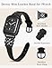 TOYOUTHS Compatible with Apple Watch Bands Women 38/40/41/42mm Dressy Slim Leather Strap with Designer Celtic Knot Interlock Buckle Bracelet for iWatch Series 11 10 9 8 7 6 5 4 SE 3 2 1, Black