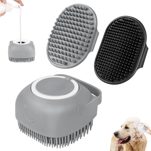 Comotech 6PCS Dog Bath Brush & Dog Toothbrush | Adjustable Handle Shampoo Brush & Scrubber for Short...