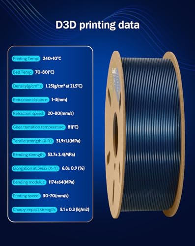Image of DURAMIC 3D PETG Filament 1.75mm Army Blue, 3D Printing Filament 1kg Spool(2.2lbs), Army Blue Filament 1.75mm Dimensional Accuracy + /- 0.05 mm Non-Tangling Non-Clogging Non-Stringing