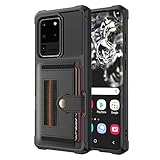 Lavender1 Lederhülle Kompatibel mit Samsung Galaxy S22 Hülle Handyhülle Silikon Premium Leder Case Brieftasche Standfunktion Tasche Klapphülle Schutzhülle für (Schwarz,S22)