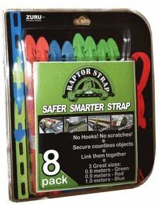 Zuru Raptor Bungee 8 Pack Flat Rope Cord Tie Down Strap Roof : Amazon ...