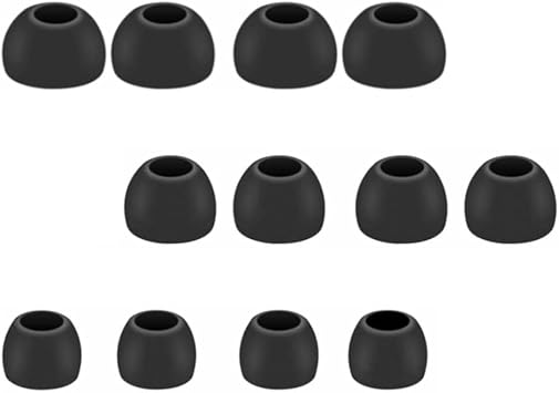 Silicone EarTips for JBL Tune 230NC/ 130NC TWS/Tune 125TWS/ Vibe 200TWS/ Free X, Buds Tips, S/M/L 3 Size, 6 Pairs, Black713, Boxed 713b6p