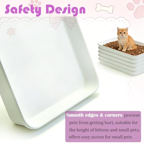 Kit de 5 bandejas grandes para arenero de gato blanco miniatura 3