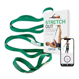 OPTP The Original Stretch Out Strap with Exercise Book, for Flexibility and Mobility Exercises. Stretch Out Straps for Physical Therapy, Yoga Stretching Strap and Knee Therapy Strap. Made in the USA