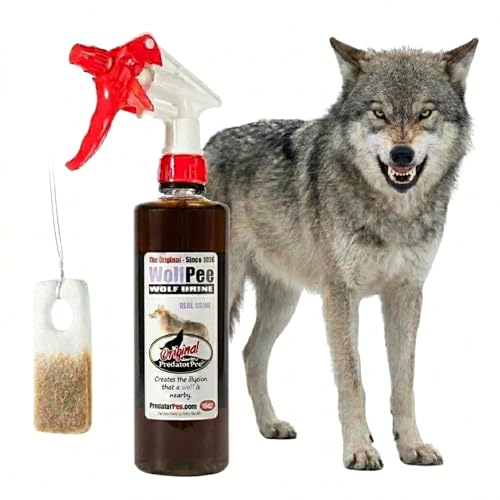 PredatorPee Original Wolf Urine 16oz Spray Bottle Combo with ScentTags