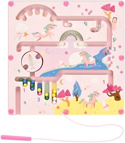 Unicorn Magnetic Maze Toy, Color & Number Sorting Game, Education...