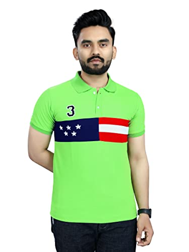Image of Men's Cotton Embroidred Stretchable Polo T-Shirts Half Sleeves 250 GSM Cotton Regular Fit T-Shirt for Everyday Wear