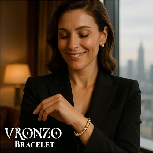 Image of VRONZO Certified Money Magnet Bracelet for Men & Women | Golden Pyrite Stone for Attracting Wealth, Good Luck, Prosperity, Business Growth, Abundance & Manifestation | Reiki Vastu Healing
