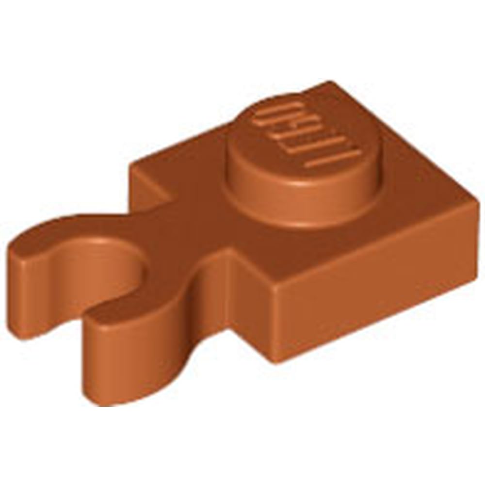LEGO Plate Modified 1 x 1 with Open O Clip, Vertical Grip, Part 4085d, Choose Your Colour (Dark Orange, 10, Bricks)