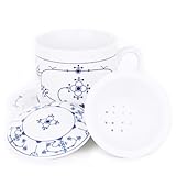 Ocean Line Wilhahn (Früher Kräuterteetasse Porzellan Indisch Blau Strohblume Moin Moin