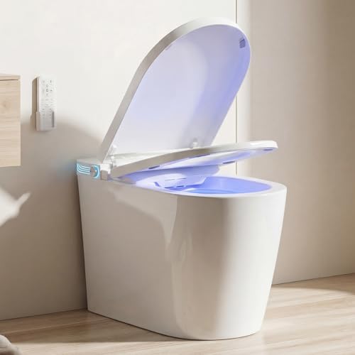 Image of Smart Toilet with Bidet Built In, Heated Seat, Auto Flush, Auto Soft-Close Seat & Lid, Foot Sensor, Warm Water Wash&Air Dry, Tankless One Piece Electric Toilets for Bathroom with Siphon Dual Flush