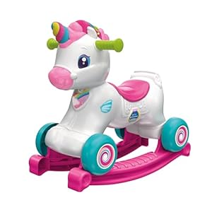 Clementoni 61555 El Unicornio Balancín Unicornio balancín y correpasillos con música, Canciones y contenidos educativos: números, Letras, para bebés a Partir de 12 Meses