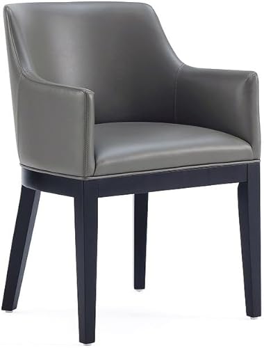 Gansevoort - Sillón de comedor de piel sintética de 19.5 pulgadas en guijarro