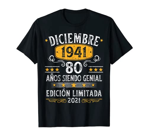Diciembre 1941 Cumpleaños nacen Diciembre De 1941 Regalo Camiseta