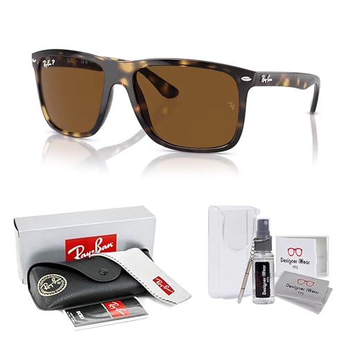 Ray-Ban Boyfriend Two RB4547F Square Asian Fit Low Bridge Sunglasses for Men for Women +BUNDLE with ACCESSORY EYEWEAR KIT2