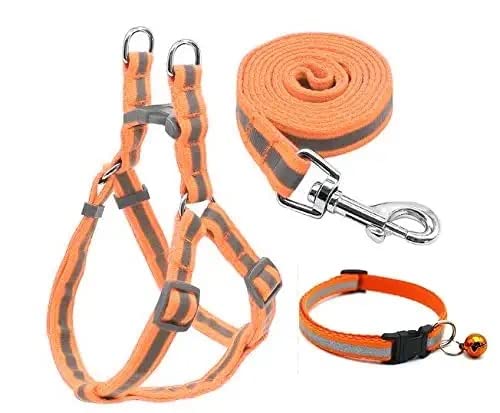 Pups&Pets 15 mm Reflective Adjustable Soft Nylon Collar, Harness & Leash Set for Small Dogs Puppy and Cats - Pack of (Collar + Harness + Leash) (Color May Vary) (B0BFFHWL38) Amazon Price History, Amazon Price Tracker