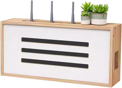 SYLUOQP Gabinete de enrutador, Caja de Almacenamiento del enrutador, gestión de Cables de Montaje en la Pared, Caja de Cable Establecida Caja de enrutador WLAN,C