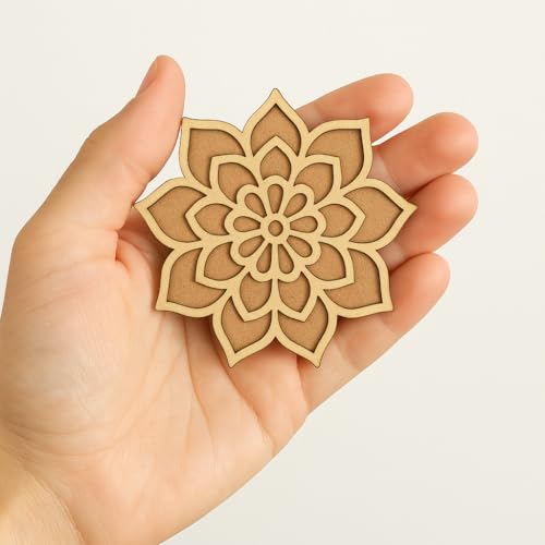 Image of TOTA Rangoli Colour Stencils - 4X4 inch Each | Set of 6 MDF Rangoli Stencils for Door Entrance | Reusable 3D Readymade Rangoli Mats for Floor Diwali Decoration Home Navratri Pongal Onam Chhat Puja