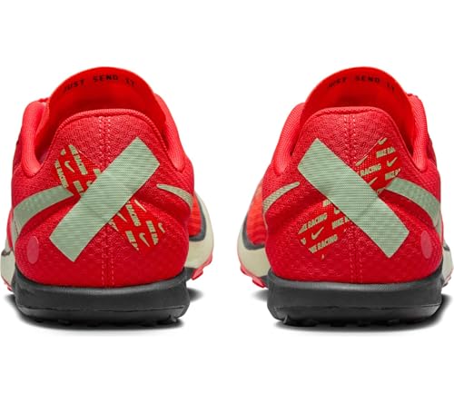 Nike Rival Waffle 6 Road and Cross-Country Racing Shoes (DX7998-600, Bright Crimson/Black/Vapor Green) Size 9.53