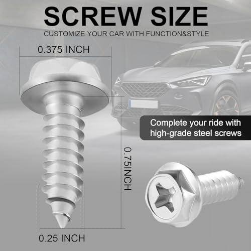 image for LivTee Rustproof License Plate Screws for Securing License Plates Fram
