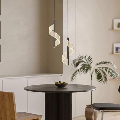 Lámpara colgante de noche de 2 cabezales con tubo largo de metal y diseño moderno LED de 10W 3