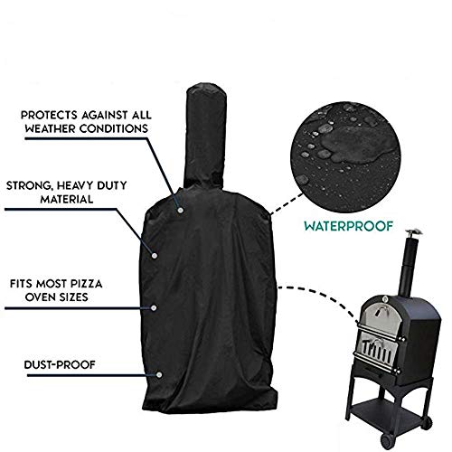 Waterproof Pizza Oven Cover - Heavy Duty 600D Protective Grill Cover Charcoal Fired Bread Oven Smoker Bbq, 26"L X 18"W X 65"H #TOP1