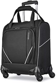 American Tourister Zoom Turbo Softside Expandable Spinner Wheel Luggage, Black, Underseater