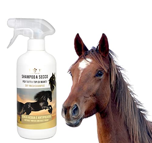 Natürliches Trockenshampoo für Pferde, 500 ml - Shampoo Conditioner Spray kein Wasser oder Spülen erforderlich - für eine schnelle und effektive Reinigung, geeignet für alle Manties - Linea 101 Cover