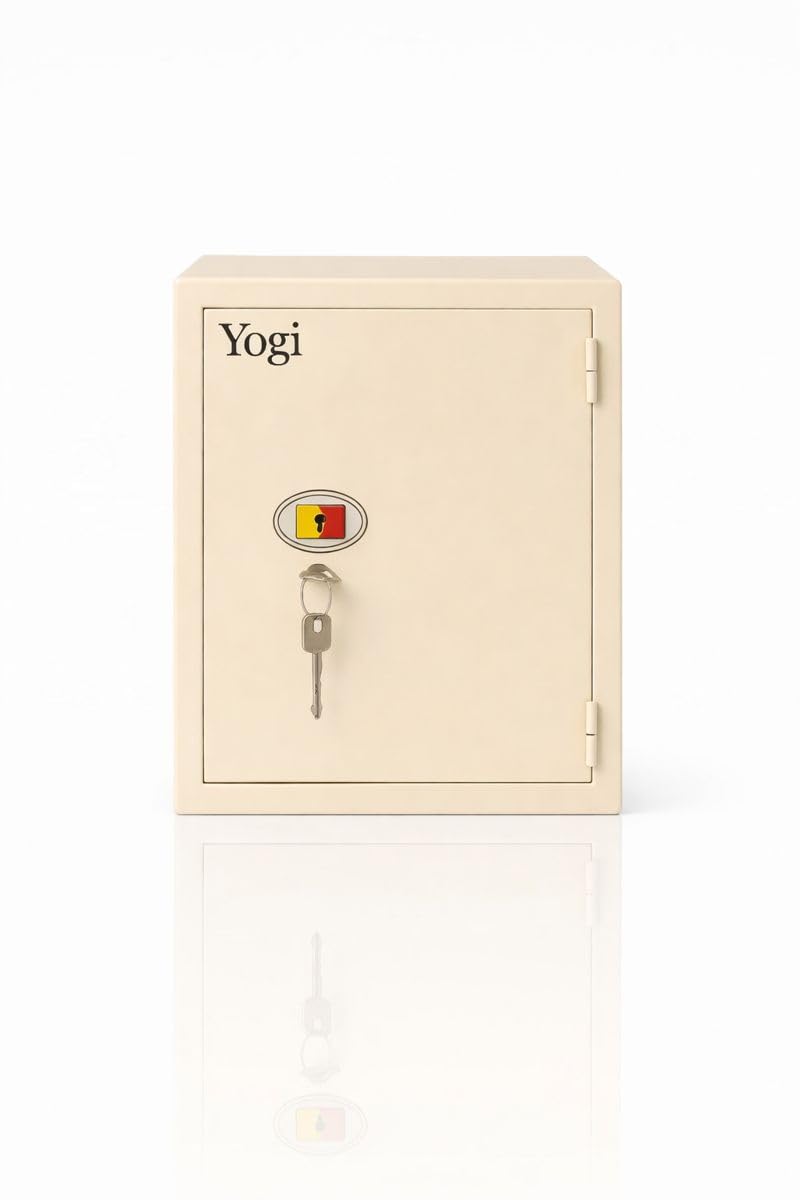 MAXSERA Mechanical Safe locker/Locker Intelligent Deposit Safe/Steel Household Mini Safe/Safety locker/Key Locker/Security box/Lockers for Home,Office,Hotel(15"12"12") Inch-IVORY