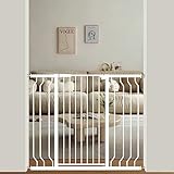 ALLAIBB White 40.55' Extra Tall Wide 29.92-46.85' Baby Gate Pressure Mounted Walk Through Child Kids Safety Toddler Tension Pet Dog Gates with Extension for Doorways Kitchen