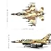 SEBUNAS 1/72 Scale F-16I Fighting Falcon Fighter Jet Model Republic of Israeli Air Force Livery Military Aircraft Miniature Metal Diecast Airplane Model Kit for Adult Collection