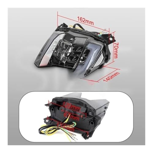 Feu stop arrière LED clignotant intégré design haut de gamme moto MT09 12V - 3