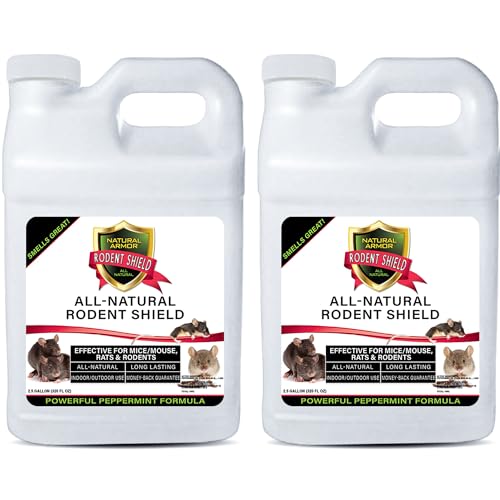 Natural Armor Peppermint Repellent for Mice/Mouse, Rats & Rodents. Natural Spray for Indoor & Outdoor Use Rodent Shield - 320 Fl Oz (2.5 Gallons, Case of 2)