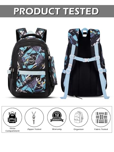 Image of Lavie Sport abstract Laptop Backpack | 36 Liters | Fits Upto 16 Inch | Laptop Compatiable | Rain Cover | Gift for Biys & Girls