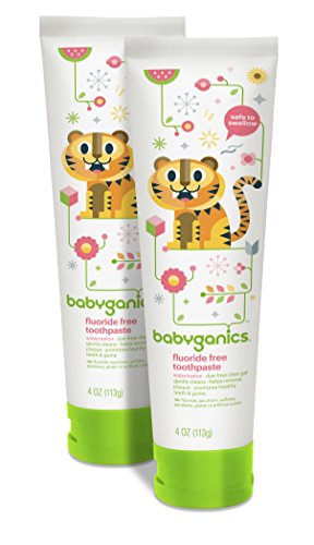Babyganics Fluoride Free Toothpaste, Watermelon, 4oz Tube (Pack of 2)