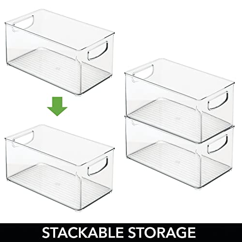 mDesign boîte de rangement en lot de 2 pour accessoires de bricolage – caisse plastique avec poignées à utilisations multiplies – casier de rangement résistant pour perles, cotons, etc. – transparent - Image 5