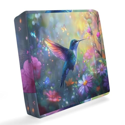 DELIBEST Fundas de cojín para exteriores para patio, fundas de cojín impermeables de colibrí, fundas de cojín de silla de flores de pájaros, fundas de cojín para muebles, funda de cojín de asiento