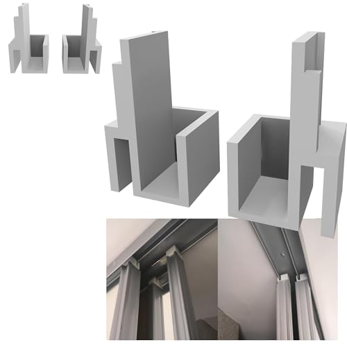 Lote de 2 pares de guías para puerta de corredera | delantero y trasero | 4G10 + 4D10 | Recambio compatible con rieles de forma óptima BRICO deposito LEROY MERLIN CASTORAMA MR BRICOLAJE ETC…