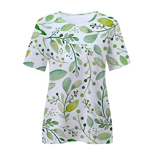 Blusa feminina de manga curta para verão outono gola redonda pata de gato ajuste solto blusa feminin