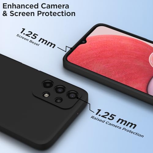 Image of Outlouders Back Cover for Samsung Galaxy A13 4G / A13 5G | Camera Protection | Durable Soft Matte Silicone Bumper Case (Black)