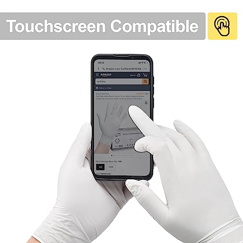 SwiftGrip Disposable Nitrile Exam Gloves, 3-mil, Small, Box of 100, White Nitrile Gloves Disposable Latex Free for Medical, Cleaning, Cooking & Esthetician, Food-Safe, Powder-Free, Non-Sterile - Thumbnail 5