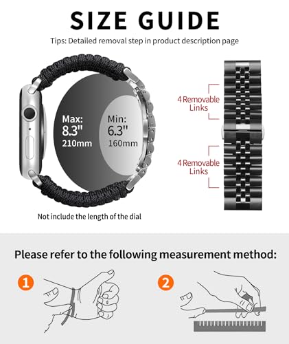 Bracelet antichoc pour Apple Watch en paracorde robuste anti-rupture - 5