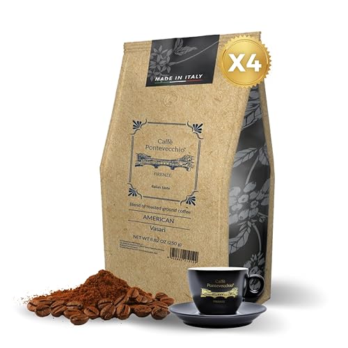 Caffè Macinato Americano 4x250g - Miscela Artigianale 80% Arabica 20%