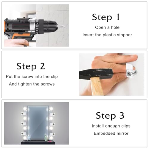 Image of Tyqour 20pcs Mirror Holder Clips Mirror Hangers for The Wall Mirror Hanging Hardware Kit Clear Plastic Mirror Wall Mount with Screws for Frameless Mirrors, Glass, and More