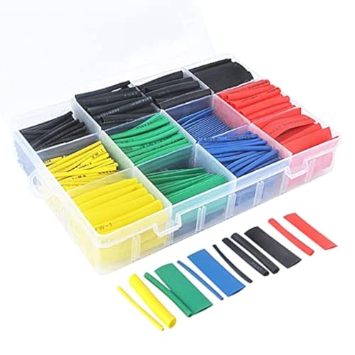 DAYONG 530pcs/set Heat Shrink Tubing Insulation Shrinkable Tube Assortment Electronic Polyolefin Ratio 2:1 Wrap Wire Cable Sleeve Kit