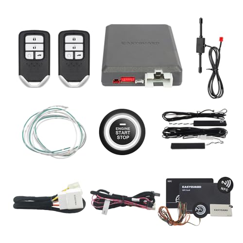 EASYGUARD SEMI Plug & Play PKE Remote Starter fit for Key Start Honda Accord 9th 12-17/CRV 12-16 17-21/Civic 12-15 16-21/odyssey 14-19/SPIRIOR 14-21/ELYSION 16-21/ENVIX 19-21/U-RV 2017 (with NFC, H3)