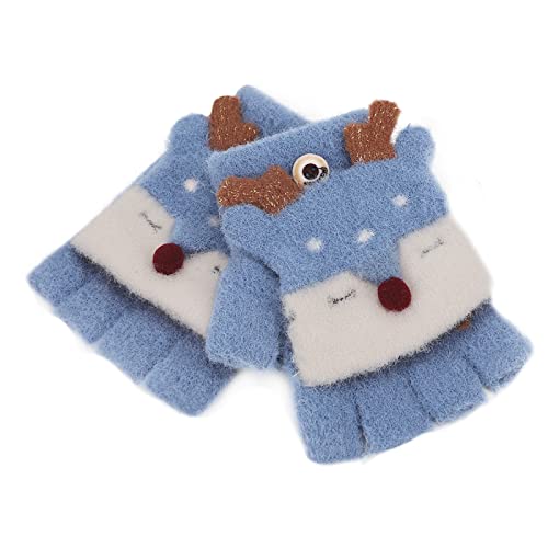 Kids Fingerless Mittens Convertible Flip Top Gloves Children Soft Knitted Gloves for Boys Girls4